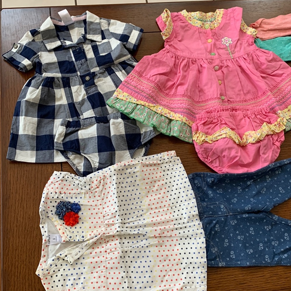 Baby Girl 6 month clothes lot  Dress sets and sleep and play